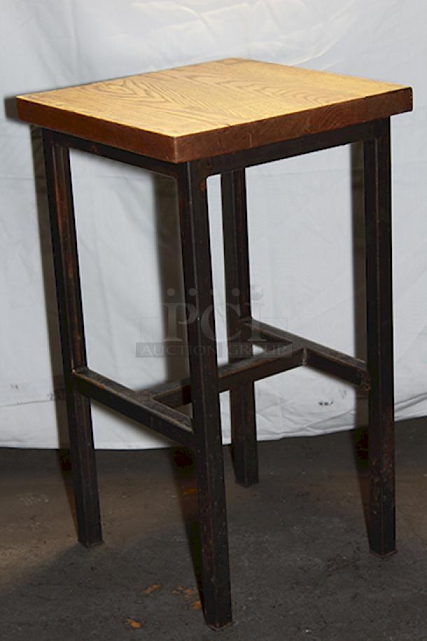 INDUSTRIAL! Elpers Hand Crafted Furniture & Cabinetry Wood and Steel Backless Barstools. 10x Your Bid - Image 3 of 9