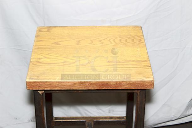 INDUSTRIAL! Elpers Hand Crafted Furniture & Cabinetry Wood and Steel Backless Barstools. 10x Your Bid - Image 5 of 9
