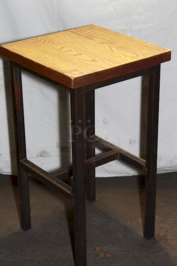 INDUSTRIAL! Elpers Hand Crafted Furniture & Cabinetry Wood and Steel Backless Barstools. 10x Your Bid - Image 7 of 9