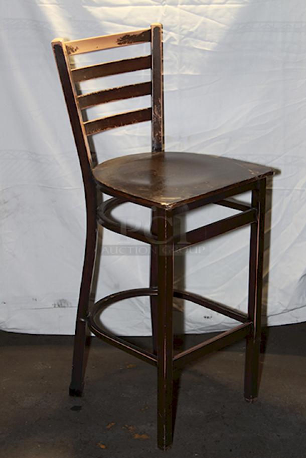 LIGHT WEIGHT! Solid Wood Ladderback Bar Height Chairs With Foot Rest. 14x Your Bid - Image 3 of 4