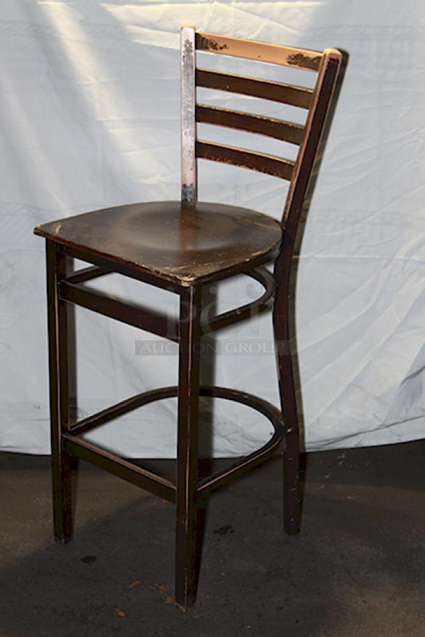 LIGHT WEIGHT! Solid Wood Ladderback Bar Height Chairs With Foot Rest. 14x Your Bid - Image 4 of 4