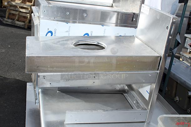 Glastender DWB-12 Underbar Dry Waste Unit 12"W X 24"D 6" Diameter Waste Chutes, Stainless Steel, Removable Top, Accommodates Rubbermaid® Slim Jim™ Trash Receptacle (Not Included), Stainless Steel Construction, No Legs (Designed To Mount To (2) Adjacent Underbar Units). 2x Your Bid - Image 2 of 5