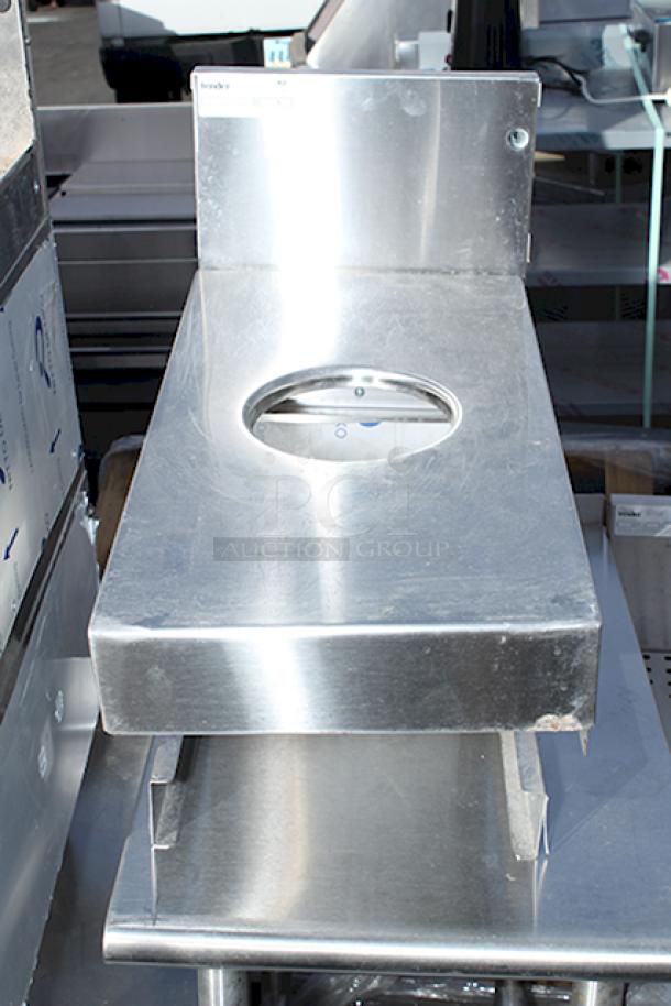 Glastender DWB-12 Underbar Dry Waste Unit 12"W X 24"D 6" Diameter Waste Chutes, Stainless Steel, Removable Top, Accommodates Rubbermaid® Slim Jim™ Trash Receptacle (Not Included), Stainless Steel Construction, No Legs (Designed To Mount To (2) Adjacent Underbar Units). 2x Your Bid - Image 3 of 5