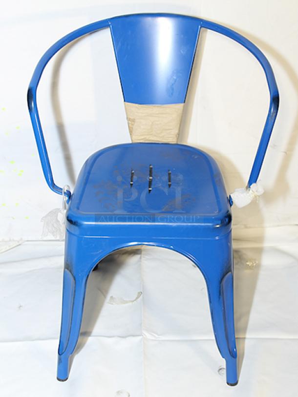 BRAND NEW! Lancaster Table & Seating Alloy Series DISTRESSED Blue Quartz Outdoor Arm Chairs. 28x Your Bid Out Of Original Packaging. - Image 2 of 11