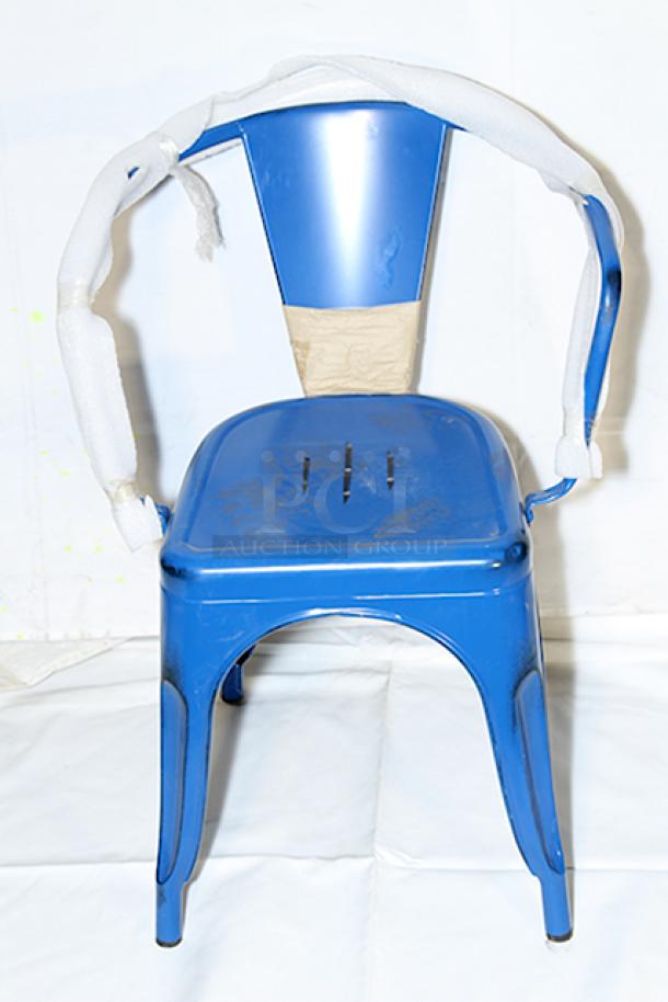 BRAND NEW! Lancaster Table & Seating Alloy Series DISTRESSED Blue Quartz Outdoor Arm Chairs. 28x Your Bid Out Of Original Packaging. - Image 3 of 11