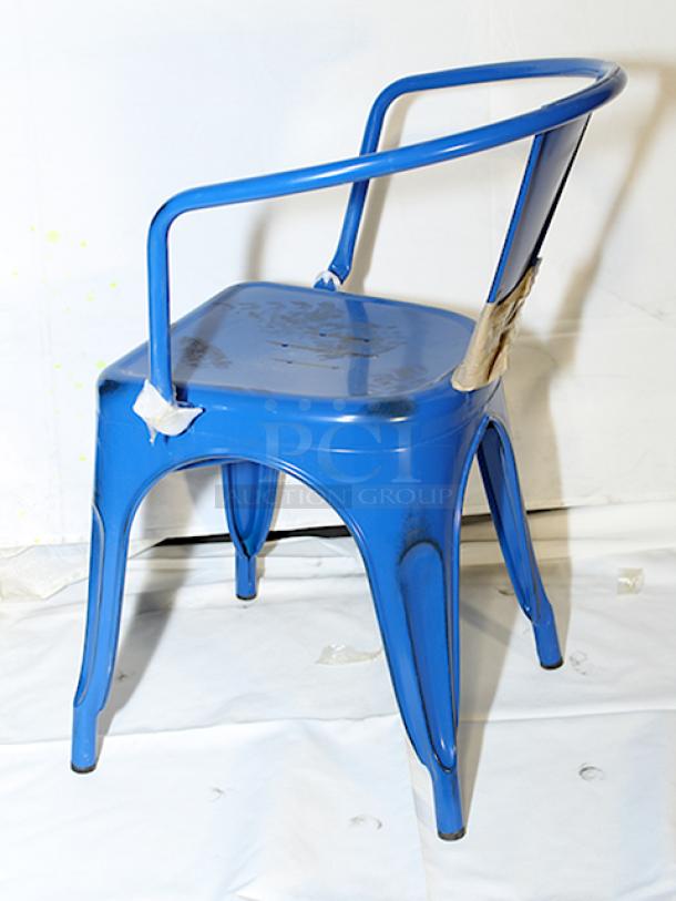 BRAND NEW! Lancaster Table & Seating Alloy Series DISTRESSED Blue Quartz Outdoor Arm Chairs. 28x Your Bid Out Of Original Packaging. - Image 10 of 11