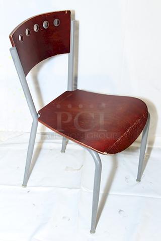 BRAND NEW SCRATCH & DENT! Lancaster Table & Seating 164CCAFEMAH Mahogany Finish Cafe Chairs. 4x Your Bid.