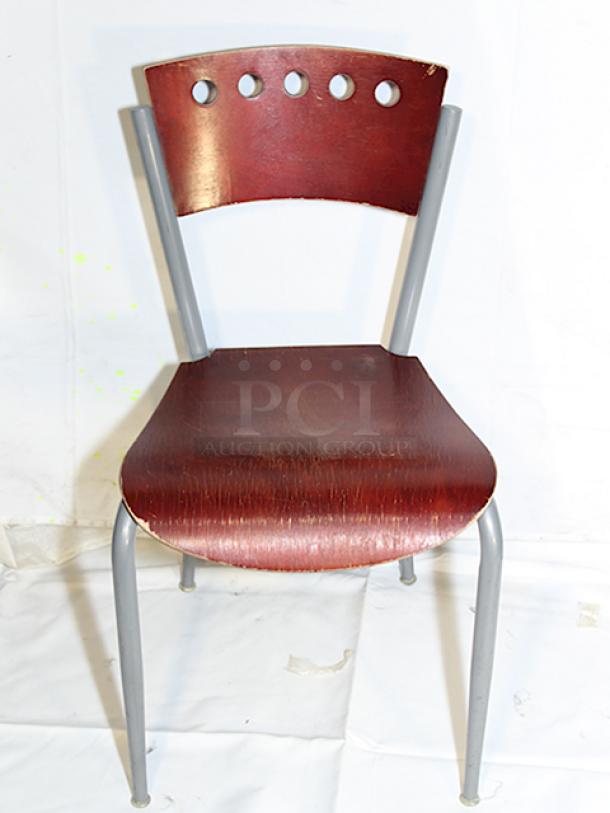 BRAND NEW SCRATCH & DENT! Lancaster Table & Seating 164CCAFEMAH Mahogany Finish Cafe Chairs. 4x Your Bid. - Image 2 of 5