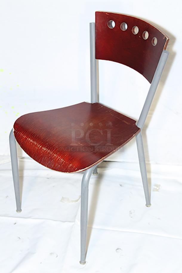 BRAND NEW SCRATCH & DENT! Lancaster Table & Seating 164CCAFEMAH Mahogany Finish Cafe Chairs. 4x Your Bid. - Image 3 of 5