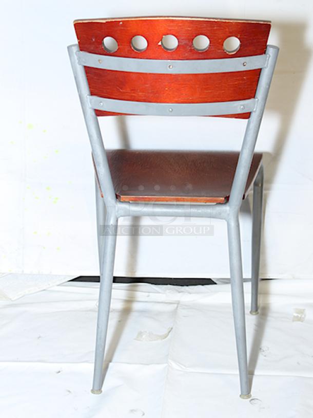 BRAND NEW SCRATCH & DENT! Lancaster Table & Seating 164CCAFEMAH Mahogany Finish Cafe Chairs. 4x Your Bid. - Image 4 of 5