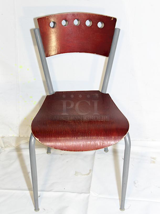 BRAND NEW SCRATCH & DENT! Lancaster Table & Seating 164CCAFEMAH Mahogany Finish Cafe Chairs. 4x Your Bid. - Image 5 of 5