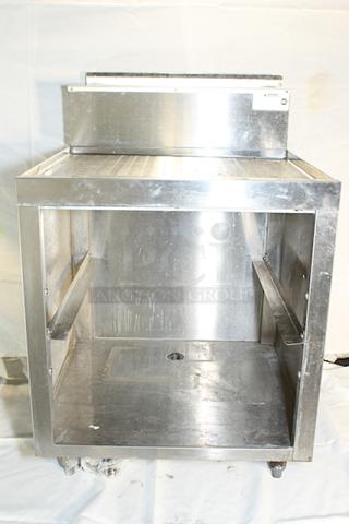 Krowne KR18-GSB3 Royal Series Underbar Glass Storage Cabinet with 24"x24" Drainboard Top and Middle Shelf, 1" Drain In Back Of Cabinet Base. Holds Up to (2) 20"x20" Glass Racks! S/N: 06030006016