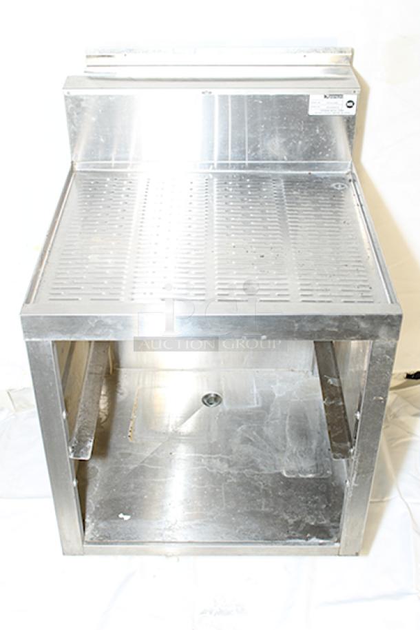 Krowne KR18-GSB3 Royal Series Underbar Glass Storage Cabinet with 24"x24" Drainboard Top and Middle Shelf, 1" Drain In Back Of Cabinet Base. Holds Up to (2) 20"x20" Glass Racks! S/N: 06030006016 - Image 2 of 8