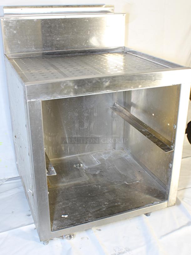 Krowne KR18-GSB3 Royal Series Underbar Glass Storage Cabinet with 24"x24" Drainboard Top and Middle Shelf, 1" Drain In Back Of Cabinet Base. Holds Up to (2) 20"x20" Glass Racks! S/N: 06030006016 - Image 3 of 8