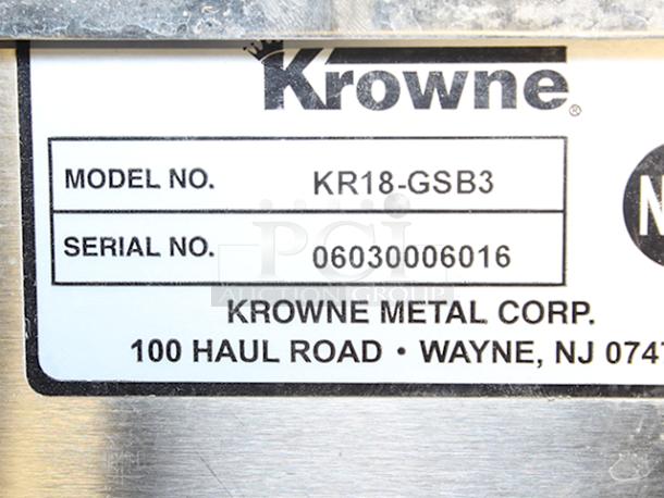 Krowne KR18-GSB3 Royal Series Underbar Glass Storage Cabinet with 24"x24" Drainboard Top and Middle Shelf, 1" Drain In Back Of Cabinet Base. Holds Up to (2) 20"x20" Glass Racks! S/N: 06030006016 - Image 8 of 8