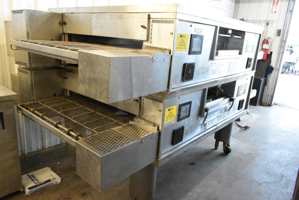 2 Middleby Marshall PS670G Stainless Steel Commercial Natural Gas Powered Single Deck Conveyor Pizza Oven on Commercial Casters. 2 Times Your Bid! - Image 1 of 15