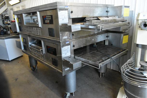 2 Middleby Marshall PS670G Stainless Steel Commercial Natural Gas Powered Single Deck Conveyor Pizza Oven on Commercial Casters. 2 Times Your Bid! - Image 2 of 15