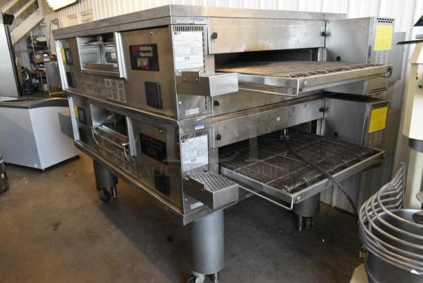 2 Middleby Marshall PS670G Stainless Steel Commercial Natural Gas Powered Single Deck Conveyor Pizza Oven on Commercial Casters. 2 Times Your Bid! - Image 4 of 15