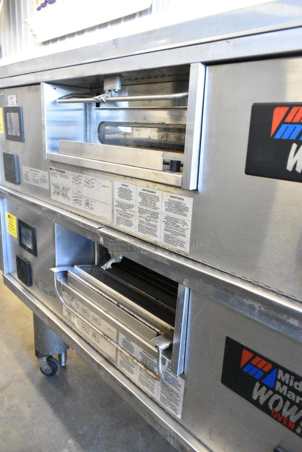 2 Middleby Marshall PS670G Stainless Steel Commercial Natural Gas Powered Single Deck Conveyor Pizza Oven on Commercial Casters. 2 Times Your Bid! - Image 7 of 15