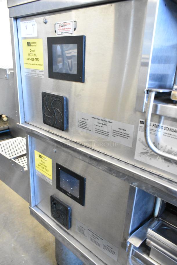 2 Middleby Marshall PS670G Stainless Steel Commercial Natural Gas Powered Single Deck Conveyor Pizza Oven on Commercial Casters. 2 Times Your Bid! - Image 10 of 15