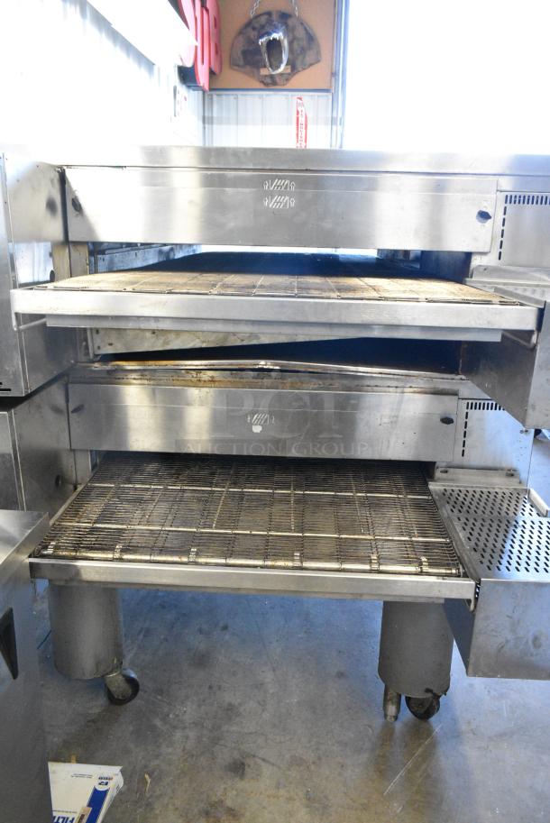 2 Middleby Marshall PS670G Stainless Steel Commercial Natural Gas Powered Single Deck Conveyor Pizza Oven on Commercial Casters. 2 Times Your Bid! - Image 11 of 15