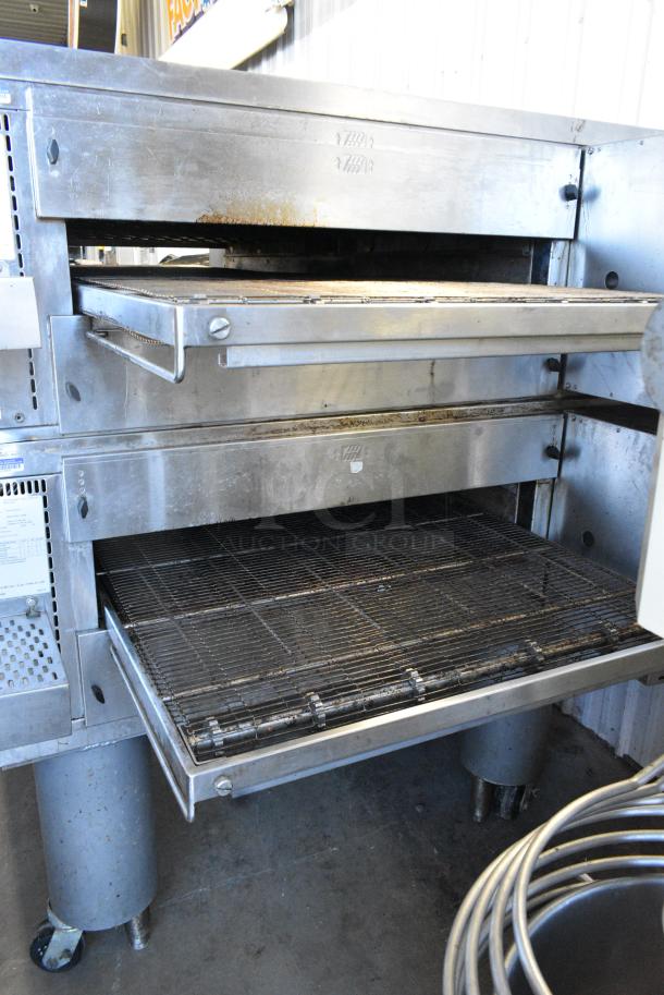 2 Middleby Marshall PS670G Stainless Steel Commercial Natural Gas Powered Single Deck Conveyor Pizza Oven on Commercial Casters. 2 Times Your Bid! - Image 12 of 15