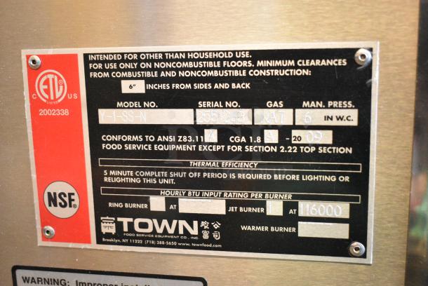 BRAND NEW SCRATCH AND DENT! Town Y-I-SS-N Stainless Steel Commercial Natural Gas Powered Single Burner Wok Range. - Image 8 of 8