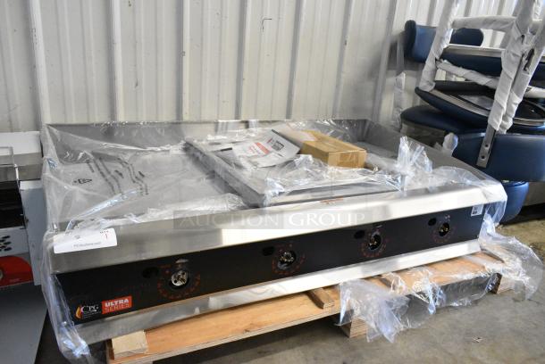 BRAND NEW SCRATCH AND DENT! 2023 Cooking Performance Group CPG 351GTUCPG48N Ultra Series Stainless Steel Commercial Countertop Natural Gas Powered Chrome Top Flat Top Griddle. 120,000 BTU. - Image 3 of 8