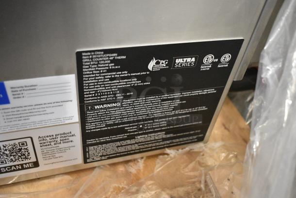 BRAND NEW SCRATCH AND DENT! 2023 Cooking Performance Group CPG 351GTUCPG48N Ultra Series Stainless Steel Commercial Countertop Natural Gas Powered Chrome Top Flat Top Griddle. 120,000 BTU. - Image 7 of 8