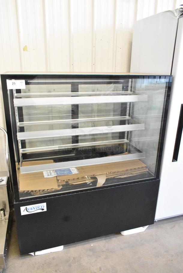 BRAND NEW SCRATCH AND DENT! Avantco 193BCF48B Metal Commercial Floor Style Deli Display Case Merchandiser. 115 Volts, 1 Phase. Tested and Working! - Image 1 of 6
