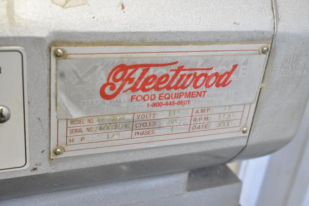 Fleetwood AF-20A Metal Commercial Floor Style 20 Quart Planetary Dough Mixer w/ Bowl Guard, Dough Hook, Whisk and Paddle Attachments. 115 Volts, 1 Phase. Tested and Working! - Image 7 of 7