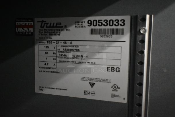 2017 True TBB-24-48-S Stainless Steel Commercial 2 Door Undercounter Back Bar Cooler. 115 Volts, 1 Phase. Tested and Working! - Image 7 of 7