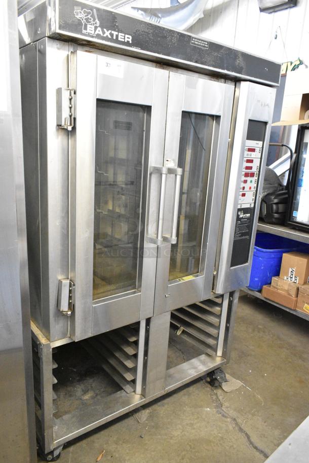 Baxter Stainless Steel Commercial Electric Powered Mini Rotating Rack Oven w/ Double Pan Rack on Commercial Casters. 250 Volts, 3 Phase. - Image 1 of 10