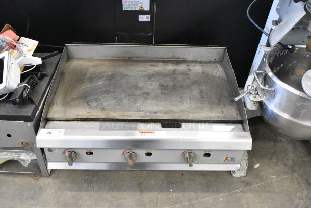 Cooking Performance Group CPG 351GMCPG36NL Stainless Steel Commercial Countertop Natural Gas Powered Flat Top Griddle. - Image 3 of 9