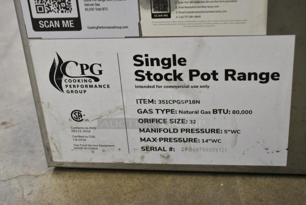 BRAND NEW SCRATCH AND DENT! Cooking Performance Group CPG 351CPGSP18N Stainless Steel Natural Gas Stock Pot Range - 80,000 BTU. - Image 5 of 5