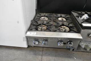 Atosa Stainless Steel Natural Gas Powered 4 Burner Range.