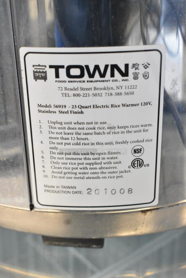 RiceMaster Town 56919 Stainless Steel 23 Quart Electric Rice Warmer. 120 Volts, 1 Phase. Tested and Working! - Image 6 of 6