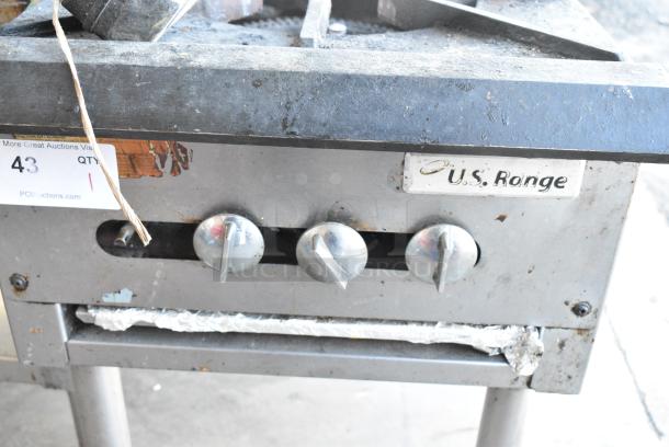US Range Stainless Steel Countertop Natural Gas Powered 2 Burner Range. - Image 3 of 7