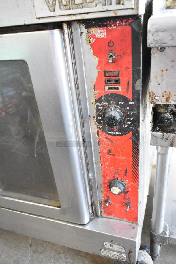 2 Vulcan Stainless Steel Commercial Natural Gas Powered Full Size Convection Oven w/ View Through Doors, and Thermostatic Controls on Commercial Casters. 2 Times Your Bid! - Image 4 of 9