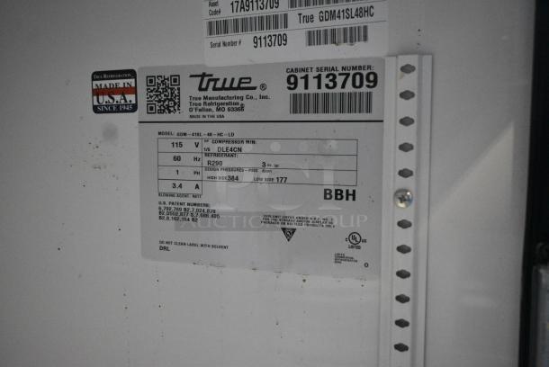 2017 True GDM-41SL-48-HC-LD Metal Commercial 2 Door Reach In Cooler Merchandiser w/ Poly Coated Racks. 115 Volts, 1 Phase. Tested and Working! - Image 8 of 8