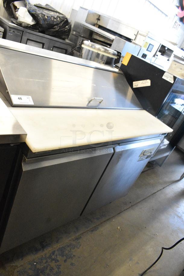 Avantco 178SCL2 Stainless Steel Commercial Sandwich Salad Prep Table Bain Marie Mega Top on Commercial Casters. 115 Volts, 1 Phase. Tested and Working! - Image 1 of 9