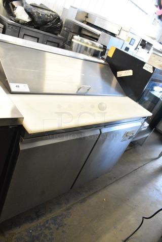 Avantco 178SCL2 Stainless Steel Commercial Sandwich Salad Prep Table Bain Marie Mega Top on Commercial Casters. 115 Volts, 1 Phase. Tested and Working!