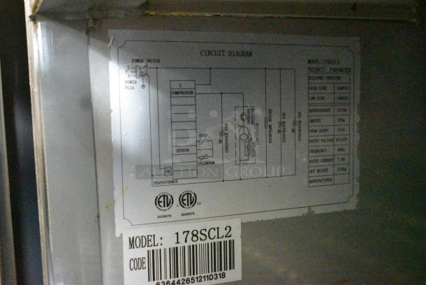 Avantco 178SCL2 Stainless Steel Commercial Sandwich Salad Prep Table Bain Marie Mega Top on Commercial Casters. 115 Volts, 1 Phase. Tested and Working! - Image 7 of 9