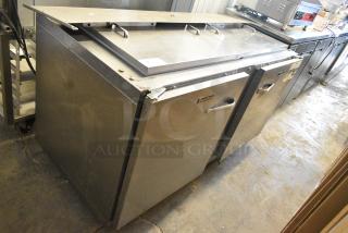 2022 Traulsen UST6024-LR Stainless Steel Commercial Prep Table on Commercial Casters. 115 Volts, 1 Phase. Tested and Working!