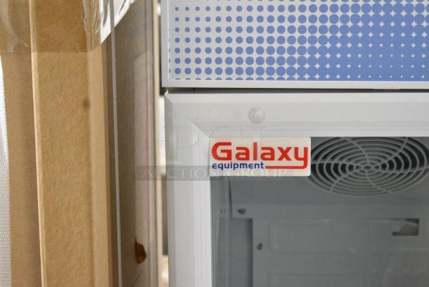BRAND NEW IN BOX! Galaxy 177GDN5RBW Metal Commercial Single Door Reach In Cooler Merchandiser with Red, White, and Blue LED Lighting. 110-120 Volts, 1 Phase - Image 2 of 7