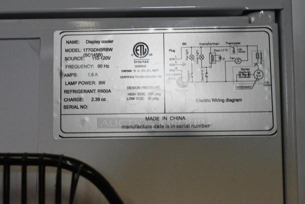 BRAND NEW IN BOX! Galaxy 177GDN5RBW Metal Commercial Single Door Reach In Cooler Merchandiser with Red, White, and Blue LED Lighting. 110-120 Volts, 1 Phase - Image 5 of 7