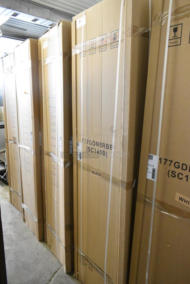 BRAND NEW IN BOX! Galaxy 177GDN5RBB Metal Commercial Single Door Reach In Cooler Merchandiser with Red, White, and Blue LED Lighting. 110-120 Volts, 1 Phase. - Image 2 of 3