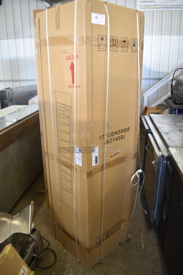BRAND NEW IN BOX! Galaxy 177GDN5RBB Metal Commercial Single Door Reach In Cooler Merchandiser with Red, White, and Blue LED Lighting. 110-120 Volts, 1 Phase. - Image 3 of 6