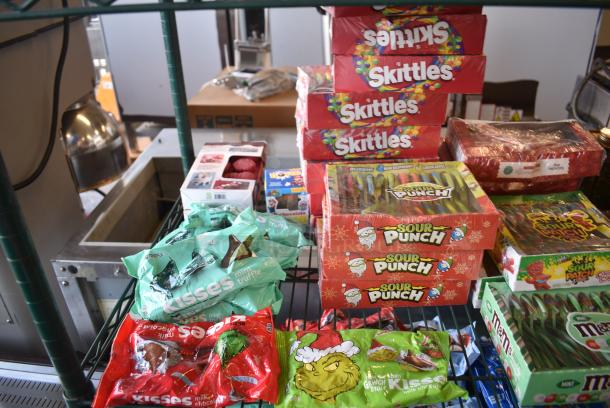 ALL ONE MONEY! Metro Lot of Various Candy Including Haribo, Oreo Snowballs, Krabby Patties, Candy Canes and Hershey Kisses. Metro Shelf Not Included. - Image 5 of 12