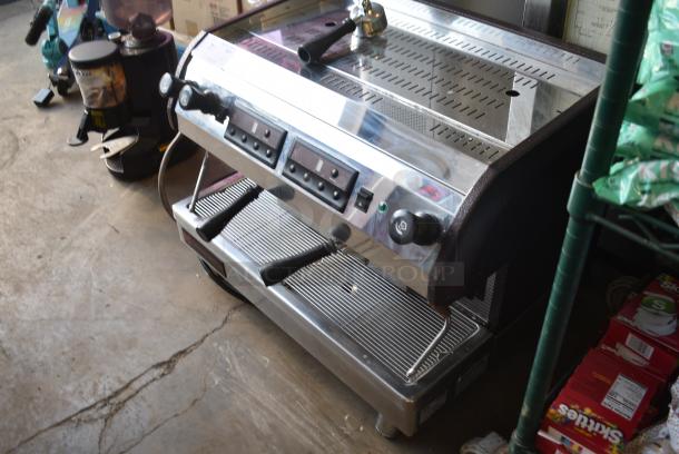 Grindmaster ESP2 Stainless Steel Commercial Countertop 2 Group Espresso Machine w/ 3 Portafilters and 2 Steam Wands. 220-240 Volts, 1 Phase. - Image 2 of 7